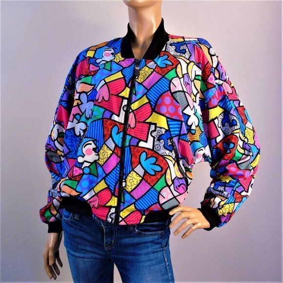 Vintage 1990s Pop Art Romero Britto Bomber Jacket - Picture 9 of 9